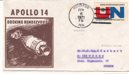 SPACE -  USA - 1971 - APOLLO 14  DOCKING MANOUVRE  COVER  WITH  LARGE   HOUSTON   POSTMARK - United States