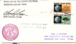 SPACE -  USA - 1971 - APOLLO 14 COVER  WITH  DANDAN, GUAM    POSTMARK - Etats-Unis