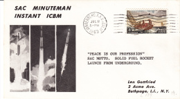SPACE -  USA - 1963 -  SAC MINUTEMAN INSTANT ICBM   SPECIAL   COVER WITH   VANDENBERG  POSTMARK - Etats-Unis