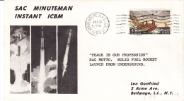 SPACE -  USA - 1963 -  SAC MINUTEMAN INSTANT ICBM   SPECIAL   COVER WITH   VANDENBERG  POSTMARK - Estados Unidos