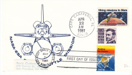 SPACE -  USA - 1981 - SPACE SHUTTLE   SPECIAL   COVER WITH  BOTH KENNEDY SPACE CENTRE & LARGE CAPE CANAVERAL  POSTMA - Etats-Unis
