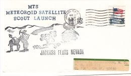 SPACE - USA- 1972- MTS METROID SATELLITE LAUNCH COVER WITH JACKASS FLATS  POSTMARK - Etats-Unis
