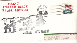 SPACE - USA- 1972-  OAO C STELLAR SPACE PROBE LAUNCH  COVER WITH JACKASS FLATS  POSTMARK - Etats-Unis