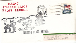 SPACE - USA- 1972-  OAO C STELLAR SPACE PROBE LAUNCH  COVER WITH JACKASS FLATS  POSTMARK - Estados Unidos