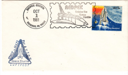 SPACE -  USA - 1981 -  SPACE SHUTTLE COVER WITH REDPEX  POSTMARK - Etats-Unis