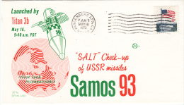 SPACE -  USA - 1973-  SAMOS  93 SALT CHECK UP OF USSR MISSLES  COVER WITH VANDENBERG POSTMARK - Etats-Unis