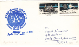 SPACE -  USA - 1972-  APOLLO 16 COVER WITH CAPE CANAVERAL  POSTMARK - United States