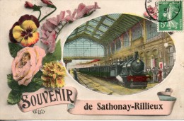 69. Sathonay Rilleux. Souvenir. Train Entrant En Gare - Rillieux La Pape