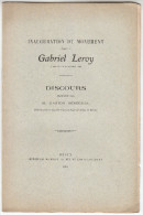 1910 - Inauguration Du Monument élevé à Gabriel Leroy à Melun - Gaston Sénéchal - FRANCO DE PORT - Ile-de-France