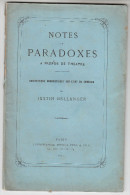 1872 - Notes Et Paradoxes à Propos De Théatre - Justin BELLANGER De Provins - FRANCO DE PORT - Ile-de-France