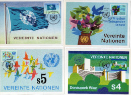 UNITED NATIONS AUSTRIA VIENNA WIEN - ONU - UN - UNO 1979 COMPLETE FIRST SET SERIE MAXI CARD MAXIMUM FDC - Cartoline Maximum