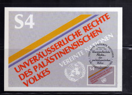 UNITED NATIONS AUSTRIA VIENNA WIEN - ONU - UN - UNO 1981 MAXIMUM CARD FDC PALESTINIAN RIGHTS DIRITTI DEI PALESTINESI - Cartes-maximum