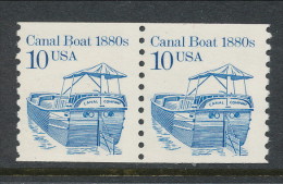 USA 1987 Scott 2257,Canal Boat 1880s, Pait MNH ** - Coils & Coil Singles