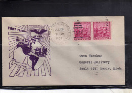 UNITED STATES STATI UNITI USA 20 JUL 1938 FIELD DETROIT MICH  FIRST FLIGHT  AM 41 FDC - 1851-1940