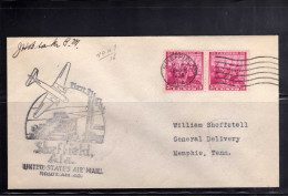 UNITED STATES STATI UNITI USA 15 FEB 1939 SHEFFIELD ALA AM 40 FIRST FLIGHT  FDC - 1851-1940