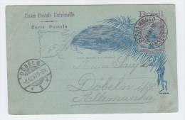 Brazil/Germany POSTAL CARD 1897 - Storia Postale