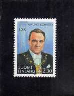 SUOMI FINLAND - FINLANDIA - FINLANDE 1993 MAUNO KOIVISTO PRESIDENT ANNIVERSARY ANNIVERSARIO PRESIDENTE 2.30m MNH - Nuevos