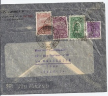 BRESIL - LETTRE POUR LA MADELEINE NORD FRANCE 1933 - COMPAGNIE AEROPOSTALE SERVICO POSTALE AERO - Luchtpost (private Maatschappijen)