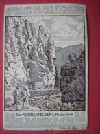 Jonsdorf (VG Olbersdorf) - Künstlerkarte "Gruss Aus Dem Erzgebirge - Nonnenfelsen Im Pockautal" / Drucksache - Jonsdorf