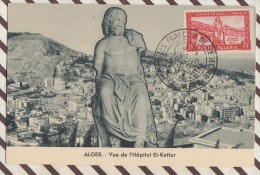 CM 802  Carte Maximum 1ER JOUR ALGER VUE DE L'HOPITAL RL KETTAR 1955 - Tarjetas – Máxima