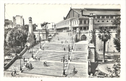 Cp, 13, Marseille, Escalier Monumental De La Gare St-Charles, Voyagée 1966 ?? - Stazione, Belle De Mai, Plombières