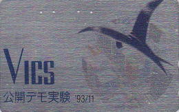 Télécarte ARGENT JAPON / 110-011- OISEAU - HIRONDELLE  - SWALLOW BIRD JAPAN SILVER Phonecard - VOGEL - 3659 - Songbirds & Tree Dwellers