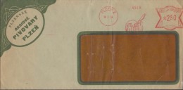 CESKOSLOVENSKO:1934:Red Postal Metermark On Not Trav. Cover:BIER,BIÈRE,BEER,BIERPOT,MUG,SCHUIM,FROTH,MOUSSE,PLZEN,PILZEN - Bières