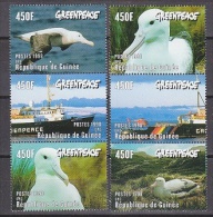 Greenpeace 1998 République De Guinée Albatros 6v** Mnh (18465) - Albatros