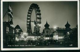 Rare Wien Bei Nacht Prater Kino Automobil Riesenrad Hochschaubahn Eisvogel Sw 30er - Prater