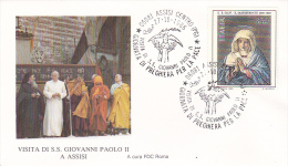 Vatican City 1986 Pope Visit Assisi Souvenir Cover - Briefe U. Dokumente