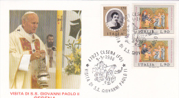 Vatican City 1986 Pope Visit Cesena Souvenir Cover - Storia Postale