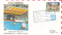 Vatican City 1986 Pope Visit Colombia, Baranquilla-Santa Lucia Flight Cover - Covers & Documents