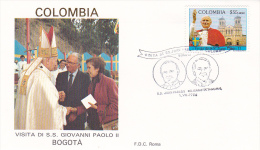 Vatican City 1986 Pope Visit Colombia,Bogota, Souvenir Cover - Storia Postale
