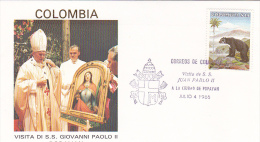 Vatican City 1986 Pope Visit Colombia,Papayan, Souvenir Cover - Covers & Documents