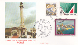 Vatican City 1986 Pope Visit Forli Souvenir Cover - Covers & Documents