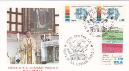 Vatican City 1986 Pope Visit Ravenna Souvenir Cover - Briefe U. Dokumente