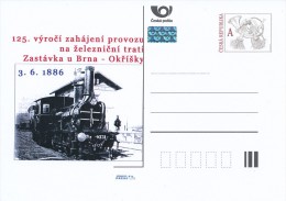 Czech Rep. / Postal Stat. (Pre2011/25) 125 Anniversary Of The Opening Of The Railway Line Zastavka U Brna - Okrisky - Postcards