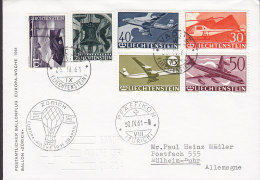 Liechtenstein Ballonflug Europa-Woche 1961 Cover Lettre To Germany Complete Set Aérienne Flugpost Aeroplanes - Brieven En Documenten