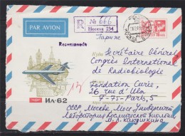 = Entier Postal  Russie Recommandé De Moscou à Paris Uniquement Devant D'enveloppe - Non Classés