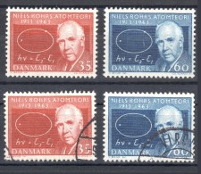 1963 Dänemark Denmark Danmark: Mi. 417-418, Yv.429-430, ** MNH +o Gestempelt, Niels Bohr, S. Scan - Nuevos