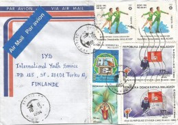 Madagascar 1994 Antsirabe Olympic Games Lake Placid Sarajevo Skiing Figure Skating Alphabetism Flower Cover - Patinaje Artístico