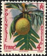 POLYNESIE FRANCAISE PLANT FRUIT FOOD 4 FRANCS STAMP ISSUED 1970's(?) SG18 USED READ DESCRIPTION !! - Gebruikt