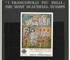 VATICANO 1997 PRO TERREMOTATI FOGLIETTO PRO EARTHQUAKE VICTIMS SOUVENIR SHEET MNH - Blocks & Kleinbögen