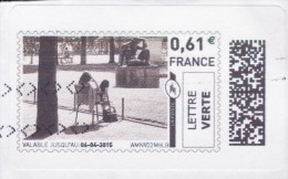 FRANCE   -  Mon Timbre En Ligne - Lettre Verte - Oblitéré - 2010-... Abgebildete Automatenmarke