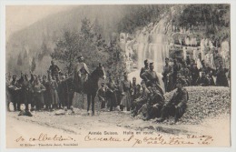 CPA Suisse Halte En Route Militaires Suisses Soldats Colombier Neuchâtel 1901 Tentes Soldat Militaire Uniformes Uniforme - Colombier
