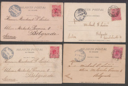 Brasil Brazil 1904-08  9 Picture Postcards Rio De Janeiro + Sao Paulo To SERBIA - Storia Postale