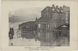 Innondations De 1900 - SOTTEVILLE-les-ROUEN : Rue Du Hallage - Maison Fleury - Sotteville Les Rouen