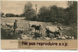 - Bagnères De Bigorre - L'adour, Les Vaches Dans Le Gué, Animation, Berger, Précurseur, Splendide, TBE, Scans. - Bagneres De Bigorre