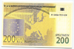 Carte Postale Représentant Un Billet De 200 Euros - Euro - Other & Unclassified