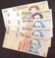 ® LOTE De Cinco Billetes Argentinos (usados) - Argentinien